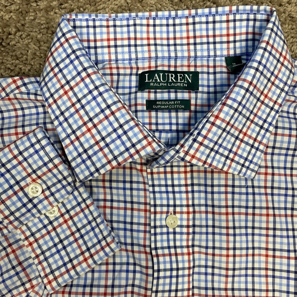 Lauren Ralph Lauren 18 32/33 2XL cotton casual button down‎ shirt preppy mens